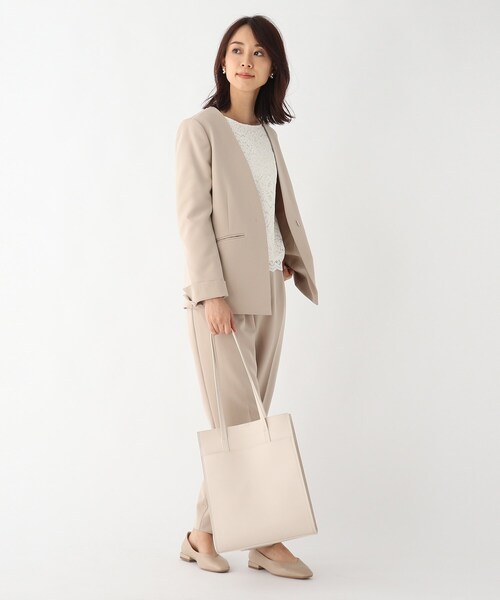 OPAQUE.CLIP（オペークドットクリップ）の「◆スクエアタテA4トートバッグ【A4サイズ収納可・軽量・抗菌防臭裏地使用】（トートバッグ・レディース・ブラック/グレー/ライトグリーン/オフホワイト・00）」の5枚目の写真