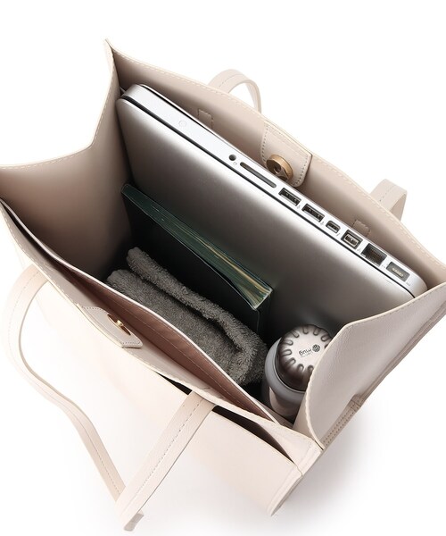 OPAQUE.CLIP（オペークドットクリップ）の「◆スクエアタテA4トートバッグ【A4サイズ収納可・軽量・抗菌防臭裏地使用】（トートバッグ・レディース・ブラック/グレー/ライトグリーン/オフホワイト・00）」の18枚目の写真