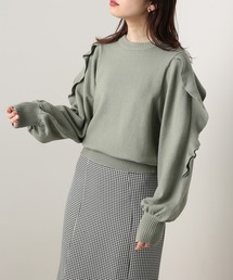 ラッフルスリーブニット