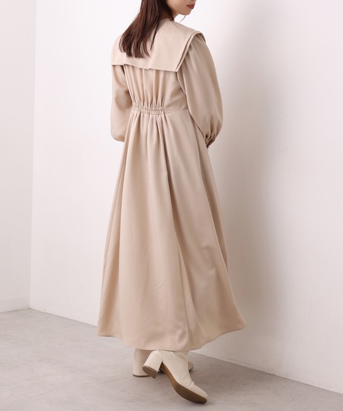 one after another NICE CLAUP(ワンアフターアナザーナイスクラップ)の「ビッグカラ―フレアワンピース(ワンピース・レディース・ブラック/ベージュ/モカ/その他1・FREE)」の5枚目の写真