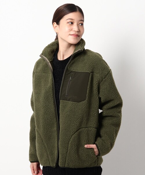 BASECONTROL（ベースコントロール）の「◆【防風】 ボアフリース スタンドカラージップブルゾン（ブルゾン・レディース・アイボリー/カーキ/ベージュ・99）」の3枚目の写真