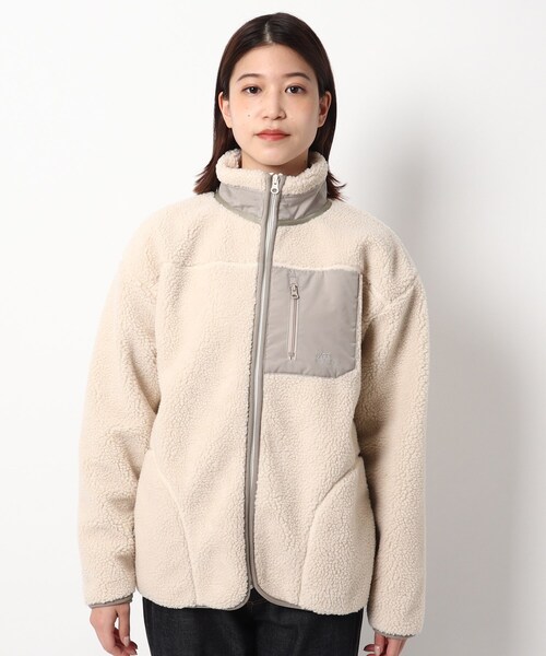BASECONTROL（ベースコントロール）の「◆【防風】 ボアフリース スタンドカラージップブルゾン（ブルゾン・レディース・アイボリー/カーキ/ベージュ・99）」の7枚目の写真