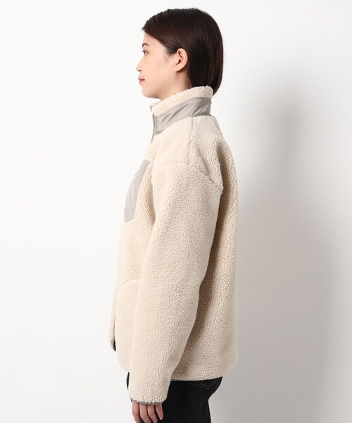 BASECONTROL（ベースコントロール）の「◆【防風】 ボアフリース スタンドカラージップブルゾン（ブルゾン・レディース・アイボリー/カーキ/ベージュ・99）」の4枚目の写真