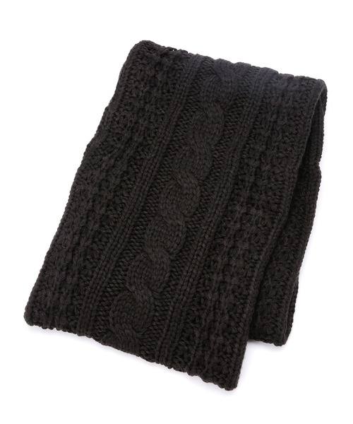 NANO universe（ナノユニバース）の「ケーブルニットスヌード（ネックウォーマー/スヌード・メンズ・ブラック/トップグレー・FREE）」の2枚目の写真
