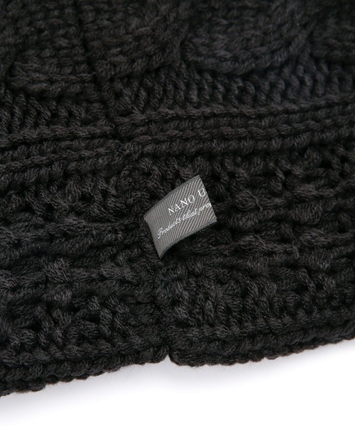 NANO universe（ナノユニバース）の「ケーブルニットスヌード（ネックウォーマー/スヌード・メンズ・ブラック/トップグレー・FREE）」の4枚目の写真