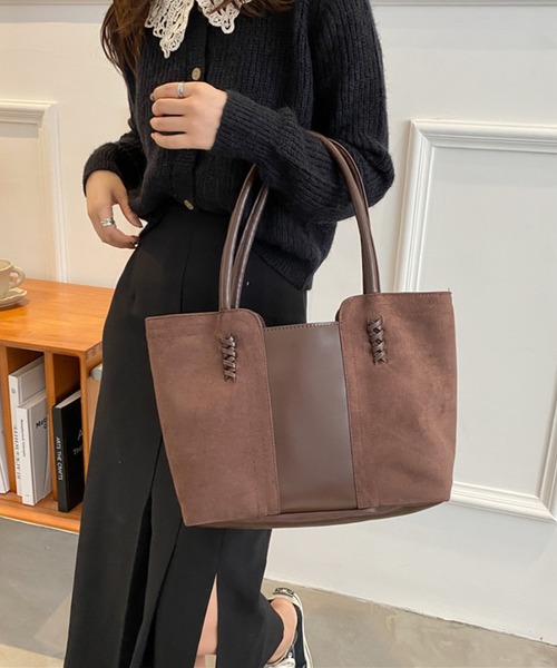 韓国風olフェイクレザートートバッグ