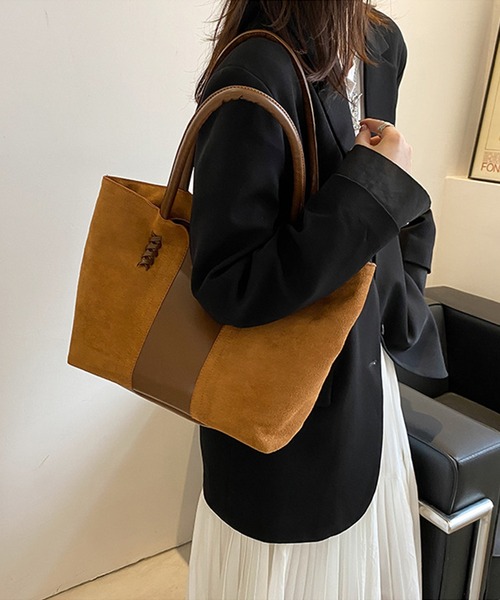 韓国風olフェイクレザートートバッグ