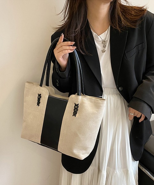 韓国風olフェイクレザートートバッグ