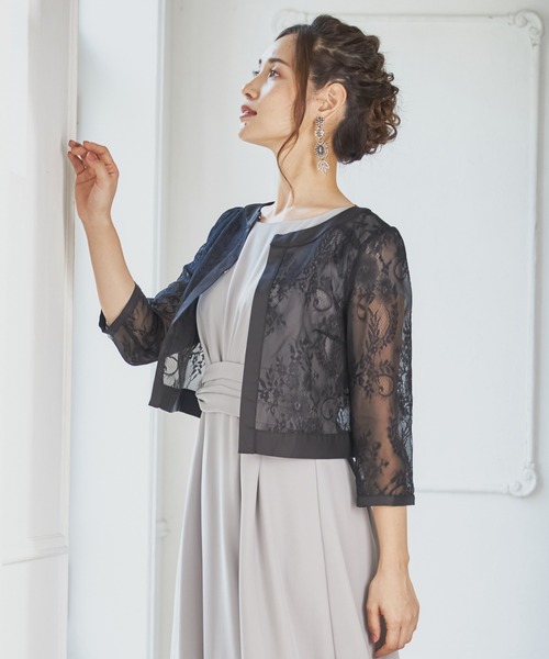 DRESS PLUS(ドレスプラス)の「ボレロ パーティーボレロ ショートジャケット パーティードレス 結婚式(テーラードジャケット・レディース・ブラック/ベージュ/グレー・M/L/XL/XXL)」の15枚目の写真