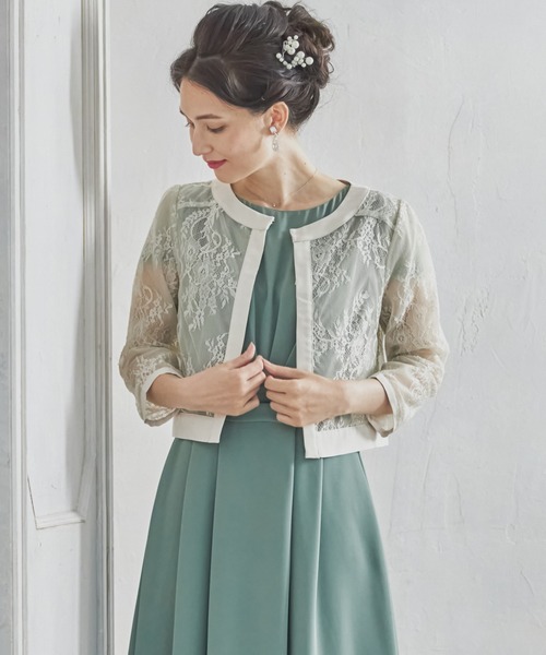 DRESS PLUS(ドレスプラス)の「ボレロ パーティーボレロ ショートジャケット パーティードレス 結婚式(テーラードジャケット・レディース・ブラック/ベージュ/グレー・M/L/XL/XXL)」の16枚目の写真