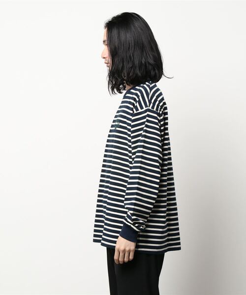 INTERBREED(インターブリード)の「【INTERBREED/インターブリード】Club House Border LS Tee(Tシャツ/カットソー・メンズ・グリーン/ネイビー/ブラック・LARGE)」の4枚目の写真