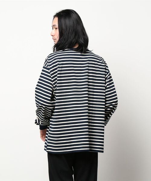 INTERBREED(インターブリード)の「【INTERBREED/インターブリード】Club House Border LS Tee(Tシャツ/カットソー・メンズ・グリーン/ネイビー/ブラック・LARGE)」の5枚目の写真
