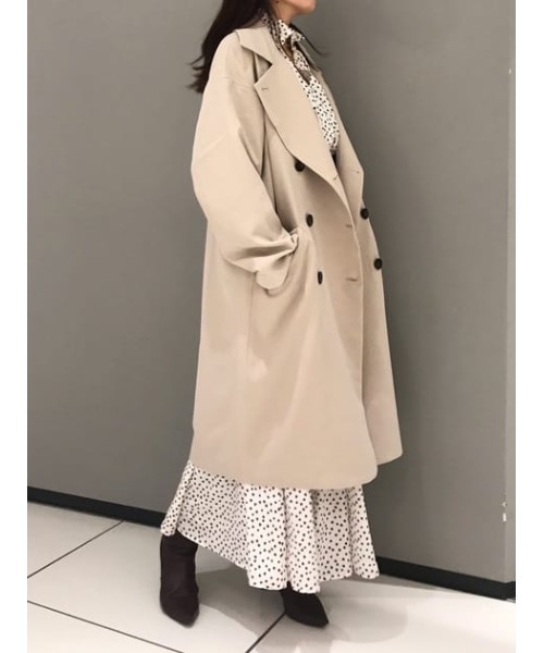 rienda（リエンダ）の「ミッドカフライトピーコート（ピーコート・レディース・ブラック/アイボリー/ベージュ・SMALL/MEDIUM）」の3枚目の写真