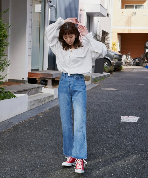 Auntie Rosa Holiday(アンティローザホリデー)の「2WAYレースUPブラウス(シャツ/ブラウス・レディース・オレンジ/グリーン/オフホワイト・FREE)」の7枚目の写真