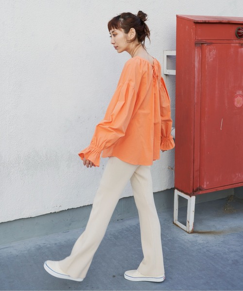 Auntie Rosa Holiday(アンティローザホリデー)の「2WAYレースUPブラウス(シャツ/ブラウス・レディース・オレンジ/グリーン/オフホワイト・FREE)」の17枚目の写真