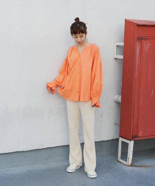 Auntie Rosa Holiday(アンティローザホリデー)の「2WAYレースUPブラウス(シャツ/ブラウス・レディース・オレンジ/グリーン/オフホワイト・FREE)」の20枚目の写真