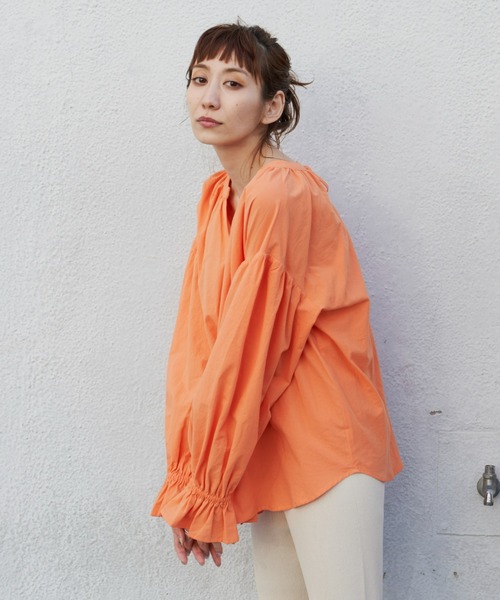 Auntie Rosa Holiday(アンティローザホリデー)の「2WAYレースUPブラウス(シャツ/ブラウス・レディース・オレンジ/グリーン/オフホワイト・FREE)」の10枚目の写真