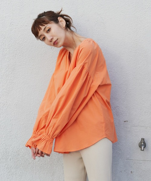 Auntie Rosa Holiday(アンティローザホリデー)の「2WAYレースUPブラウス(シャツ/ブラウス・レディース・オレンジ/グリーン/オフホワイト・FREE)」の11枚目の写真