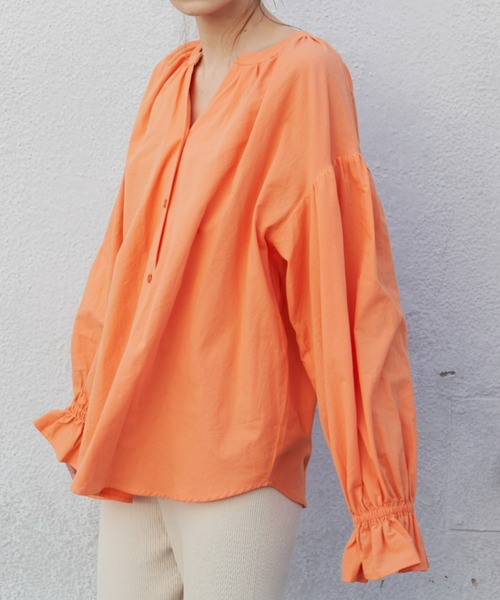 Auntie Rosa Holiday(アンティローザホリデー)の「2WAYレースUPブラウス(シャツ/ブラウス・レディース・オレンジ/グリーン/オフホワイト・FREE)」の9枚目の写真