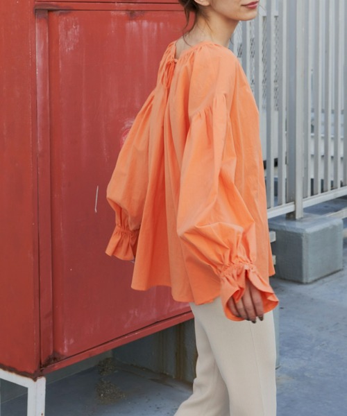 Auntie Rosa Holiday(アンティローザホリデー)の「2WAYレースUPブラウス(シャツ/ブラウス・レディース・オレンジ/グリーン/オフホワイト・FREE)」の14枚目の写真