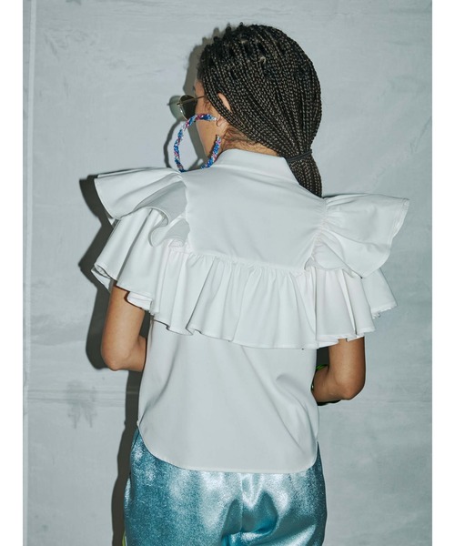 PAMEO POSE(パメオポーズ)の「Queen Blouse(シャツ/ブラウス・レディース・ホワイト/ブラック・FREE)」の6枚目の写真