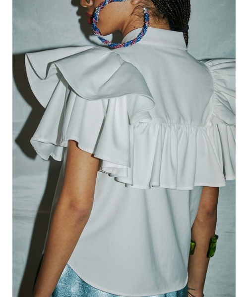 PAMEO POSE(パメオポーズ)の「Queen Blouse(シャツ/ブラウス・レディース・ホワイト/ブラック・FREE)」の8枚目の写真
