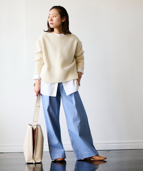 E'POR（エポール）の「【E'POR】【A4対応】 Y BAG shoulder（サイドジップショルダーバッグ）（トートバッグ・レディース・オフホワイト/ブラウン/ブラック・FREE）」の5枚目の写真