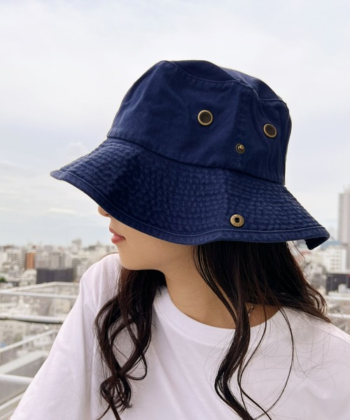 newhattan（ニューハッタン）の「newhattan(ニューハッタン) / コットンツイルサファリハット cotton twill stone-washed safari hats アドベンチャーハット バケットハット（ハット・レディース・ダークグリーン/グリーン系カモフラージュ/ブラウン系カモフラージュ/ベージュ×ブラック/チャコールグレー/ホワイト/ネイビー/ブラック/オリーブ/カーキ・S/M/M/L）」の8枚目の写真