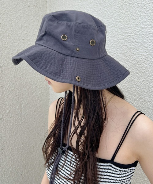 newhattan（ニューハッタン）の「newhattan(ニューハッタン) / コットンツイルサファリハット cotton twill stone-washed safari hats アドベンチャーハット バケットハット（ハット・レディース・ダークグリーン/グリーン系カモフラージュ/ブラウン系カモフラージュ/ベージュ×ブラック/チャコールグレー/ホワイト/ネイビー/ブラック/オリーブ/カーキ・S/M/M/L）」の4枚目の写真