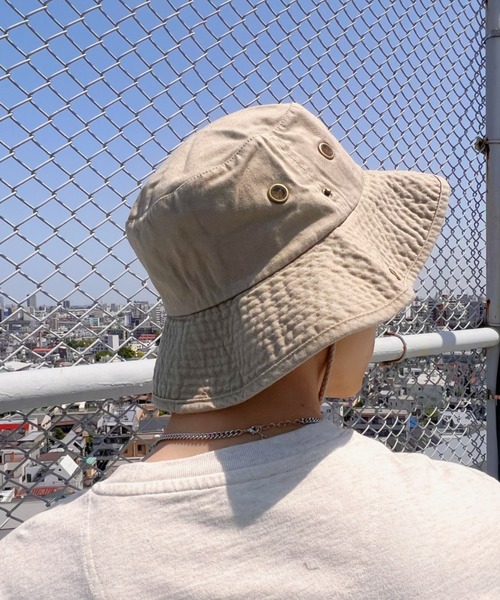 newhattan（ニューハッタン）の「newhattan(ニューハッタン) / コットンツイルサファリハット cotton twill stone-washed safari hats アドベンチャーハット バケットハット（ハット・レディース・ダークグリーン/グリーン系カモフラージュ/ブラウン系カモフラージュ/ベージュ×ブラック/チャコールグレー/ホワイト/ネイビー/ブラック/オリーブ/カーキ・S/M/M/L）」の12枚目の写真
