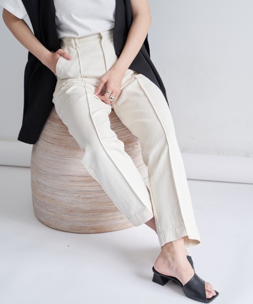 VANNIE U（ヴァニーユー）の「センターステッチデニムパンツ/Sサイズ展開あり（デニムパンツ・レディース・ライトブルー/ピンク/ナチュラル・FREE/S）」の5枚目の写真