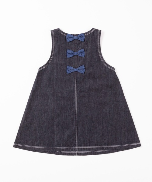 trois lapins kp（トロワラパンケーピー）の「デニムジャンパースカート(100-130cm)（ジャンパースカート・キッズ・ネイビー・100cm/110cm/120cm/130cm）」の6枚目の写真