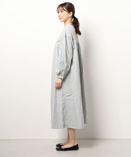 Samansa Mos2（サマンサ モスモス）の「オーバーレース切替ワンピース（ワンピース・レディース・ベージュ/ネイビー/サックスブルー/ミント・ﾌﾘ-）」の7枚目の写真