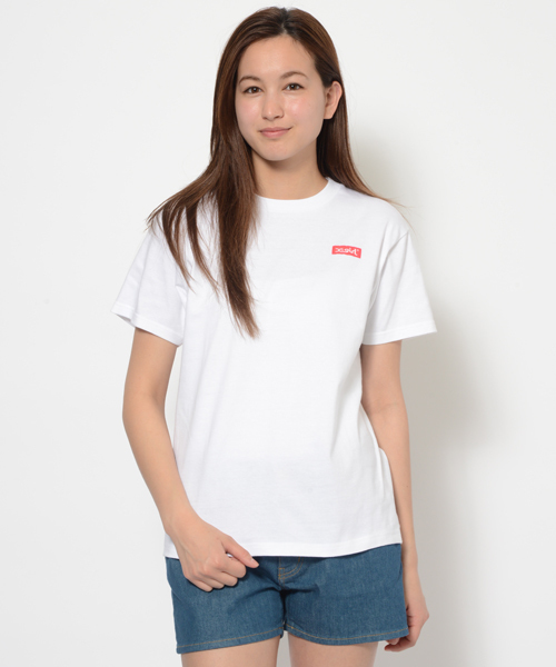 X-girl（エックスガール）の「【HIP掲載】BACK LOGO S/S TEE（Tシャツ/カットソー・レディース・ホワイト/ブラック/ネイビー・1/2）」の4枚目の写真