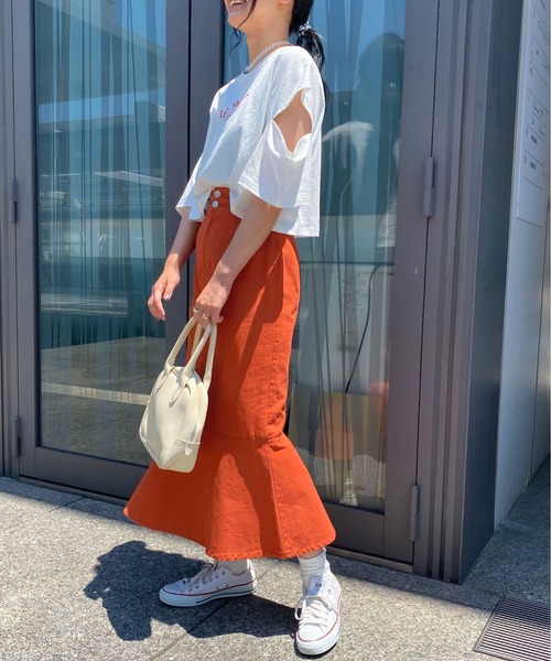 PairPair(ペアペア)の「イロイロマーメイドスカート(スカート・レディース・ブラック/オレンジ/アイボリー/ベージュ系/サックスブルー・フリー)」の5枚目の写真