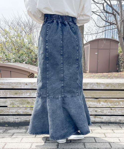 PairPair(ペアペア)の「イロイロマーメイドスカート(スカート・レディース・ブラック/オレンジ/アイボリー/ベージュ系/サックスブルー・フリー)」の15枚目の写真