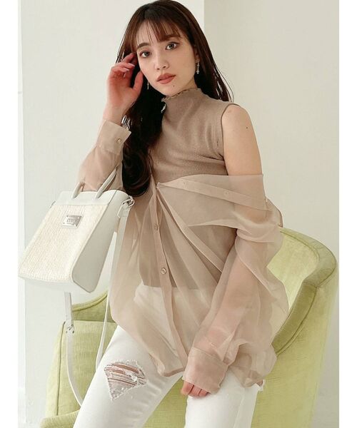 GYDA（ジェイダ）の「MIXマテリアル2WAYミニバッグ（ハンドバッグ・レディース・ブラック/オフホワイト・FREE）」の3枚目の写真