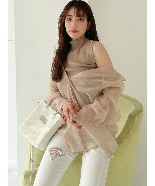 GYDA（ジェイダ）の「MIXマテリアル2WAYミニバッグ（ハンドバッグ・レディース・ブラック/オフホワイト・FREE）」の5枚目の写真