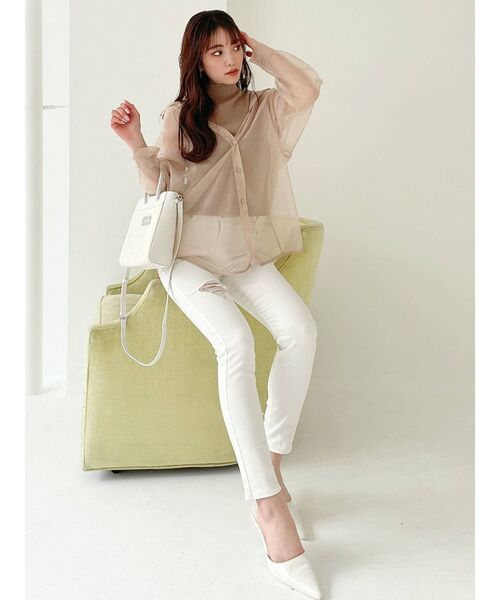 GYDA（ジェイダ）の「MIXマテリアル2WAYミニバッグ（ハンドバッグ・レディース・ブラック/オフホワイト・FREE）」の6枚目の写真