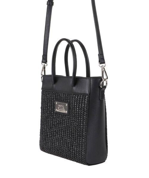 GYDA（ジェイダ）の「MIXマテリアル2WAYミニバッグ（ハンドバッグ・レディース・ブラック/オフホワイト・FREE）」の10枚目の写真