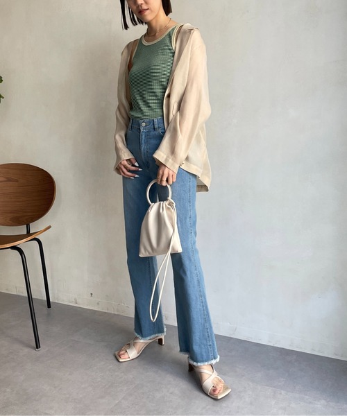 CAPRICIEUX LE'MAGE（カプリシューレマージュ）の「シアーシャツジャケット（テーラードジャケット・レディース・ベージュ/グリーン系その他・FREE）」の13枚目の写真