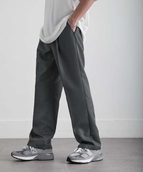 ZIP FIVE（ジップファイブ）の「【ZIP FIVE】ドレープワイドストレートスラックス/ワイドパンツ（スラックス・レディース・ブラック/ベージュ/ブラウン/レッド/オフホワイト/オレンジ/ブルー/グリーン/チャコール/ネイビー/ブルー系/ベージュ系・MEDIUM/LARGE/X-LARGE）」の22枚目の写真