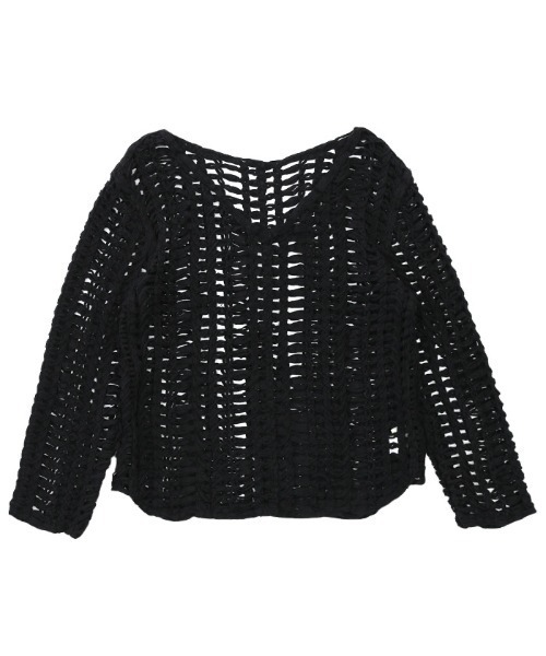 select MOCA（セレクトモカ）の「2022 SS Vネック透かし編みトップス（ニット/セーター・レディース・ブラック/ブラウン/アイボリー・FREE）」の21枚目の写真