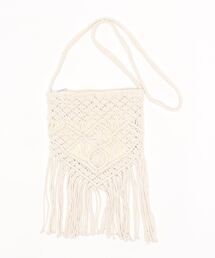 【Kahiko】マクラメ編みフリンジショルダーバッグ