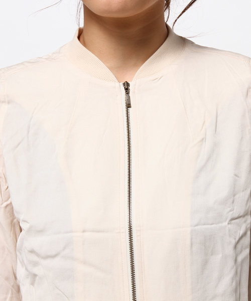 earth music&ecology（アースミュージックアンドエコロジー）の「リブブルゾン（ブルゾン・レディース・アイボリー/カーキ/ネイビー・MEDIUM/SMALL）」の7枚目の写真