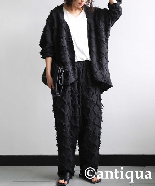 antiqua(アンティカ)の「綿麻フリンジパンツ(その他パンツ・レディース・ブラック/ベージュ・FREE)」の7枚目の写真