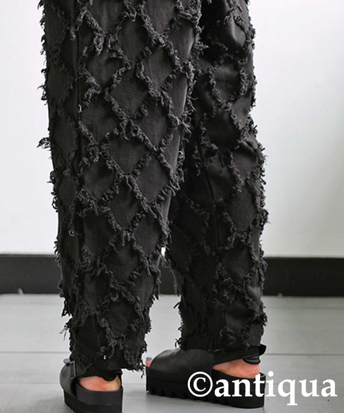 antiqua(アンティカ)の「綿麻フリンジパンツ(その他パンツ・レディース・ブラック/ベージュ・FREE)」の8枚目の写真