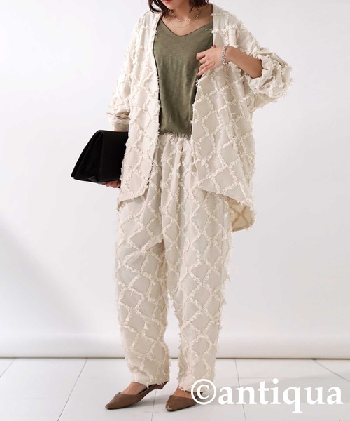 antiqua(アンティカ)の「綿麻フリンジパンツ(その他パンツ・レディース・ブラック/ベージュ・FREE)」の17枚目の写真