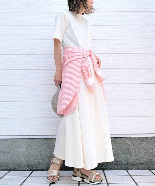 Q(キュー)の「ワッフルフレアワンピース(ワンピース・レディース・ブラック/オリーブ/アイボリー・MEDIUM)」の4枚目の写真