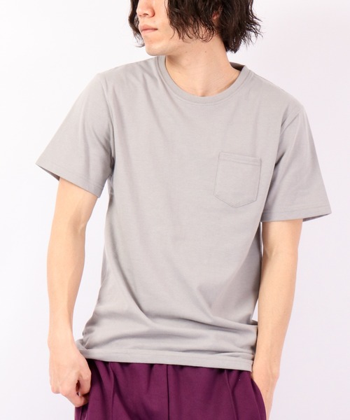 Bling Leads（ブリングリーズ）の「Bling Leads T/C天竺ポケ付クルー半袖Tシャツ（Tシャツ/カットソー・メンズ・イエロー/ブラック/グレー/ライトピンク/ピンク/ホワイト/カーキ/ネイビー・L/M/XL）」の3枚目の写真